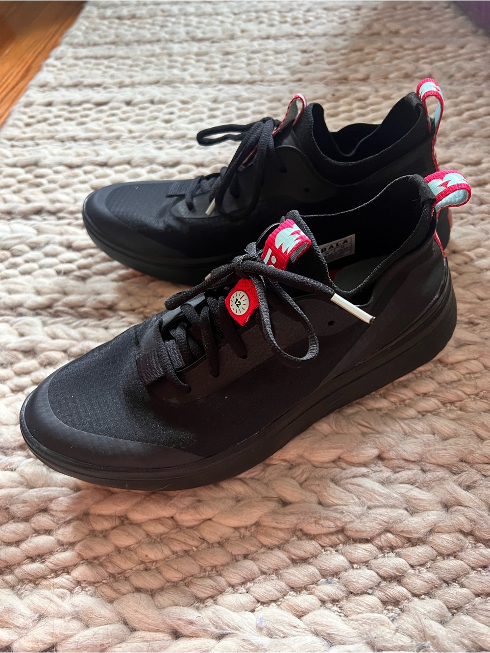 Women’s Bala Black Sneakers with Red Accent Pull-Tab